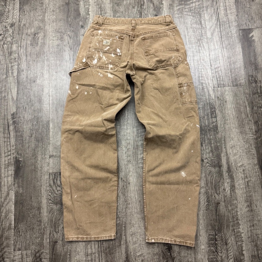 Y2K Lee Dungarees Paint Splatter Carpenter Distressed Grunge Pants 30x31